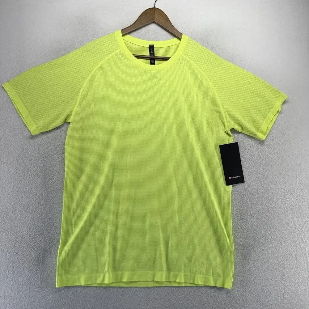 Lululemon Metal Vent Tech Shirt Men's XL Yellow Neon Highlighter Workout 2.0 NEW - Picture 2 of 13
